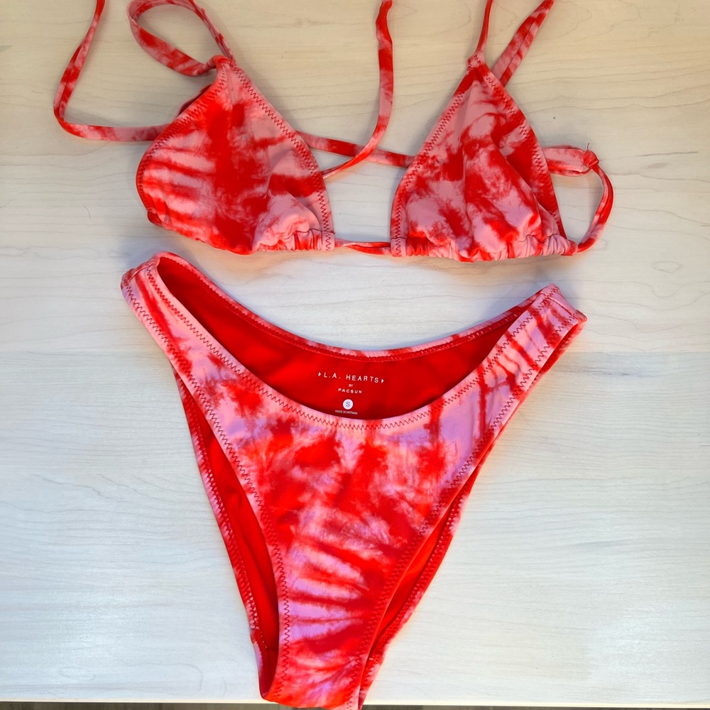 PacSun Red Tie-Dye Bikini Set